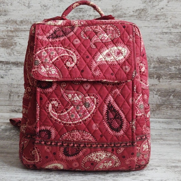 Vera Bradley Mesa Red Paisley Large Backpack